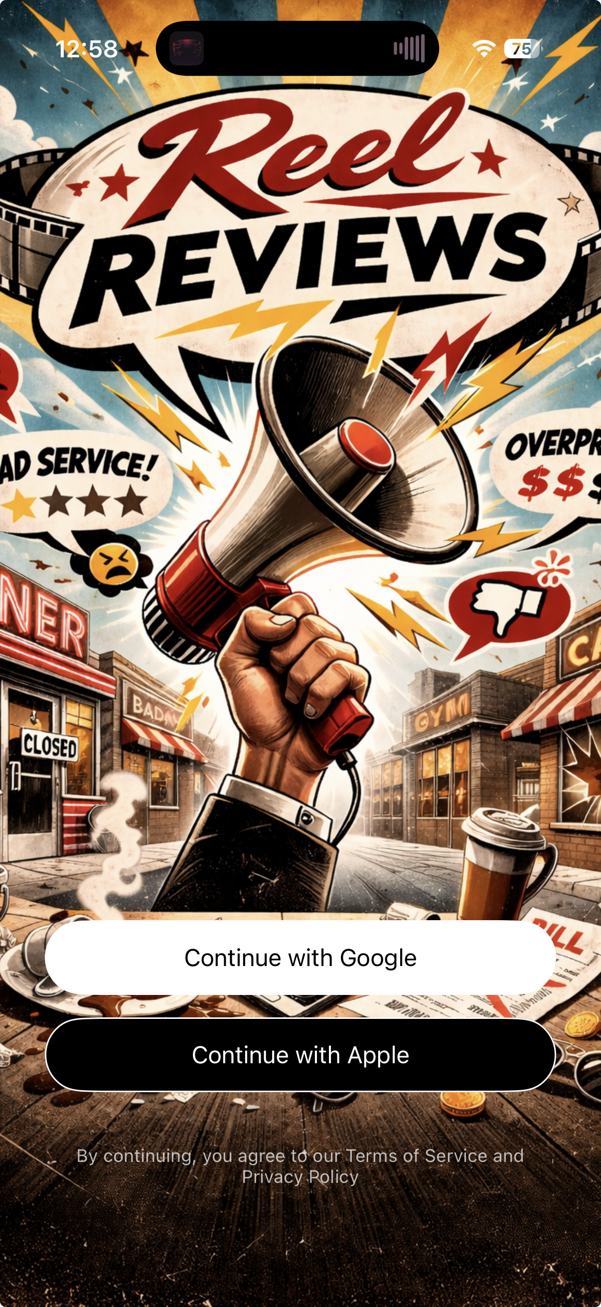 Reel Reviews app interface